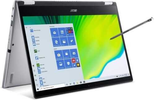 Acer Spin 3 Convertible Laptop, 14 Full HD IPS Touch, 10th Gen Intel Core i5-1035G4, 8GB LPDDR4, 512GB NVMe SSD, WiFi 6, Backlit KB, Fingerprint Reader, Rechargeable Active Stylus, SP314-54N-50W3