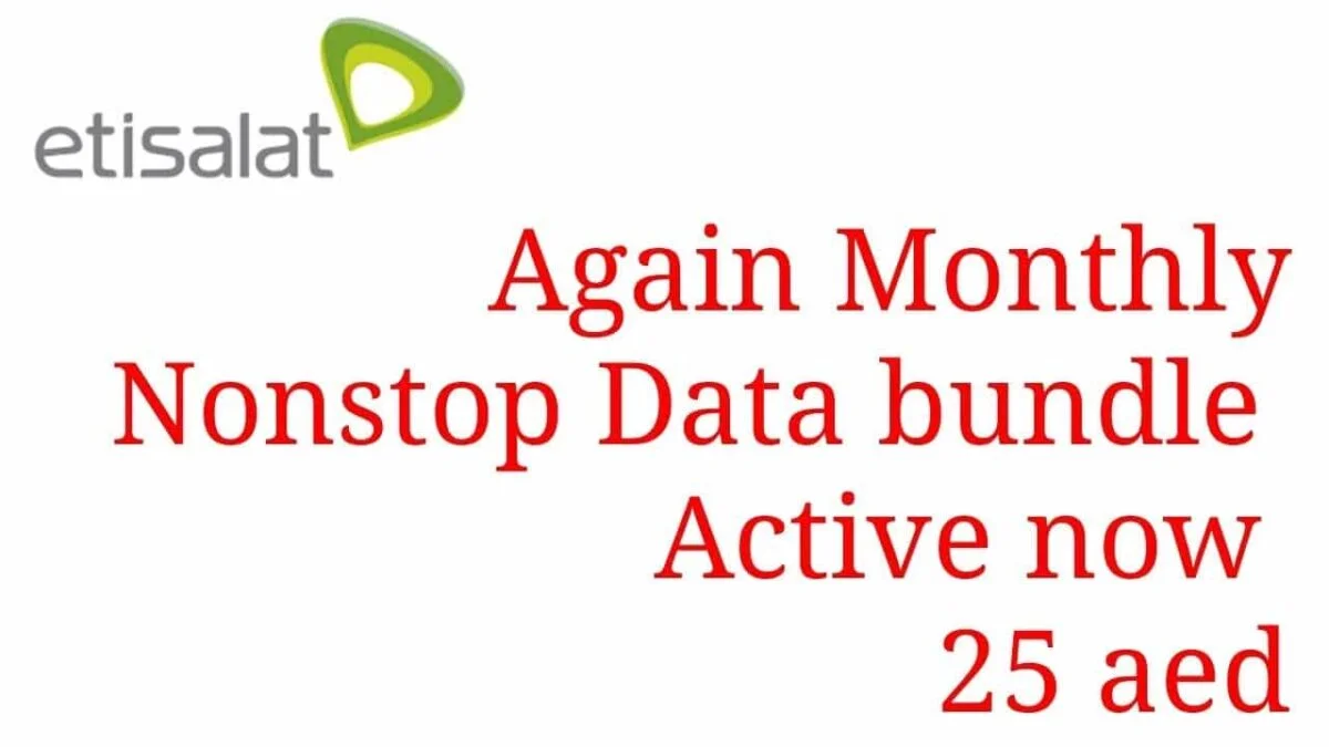 Etisalat Monthly Data Package 25 AED – How To Activate and Deactivate