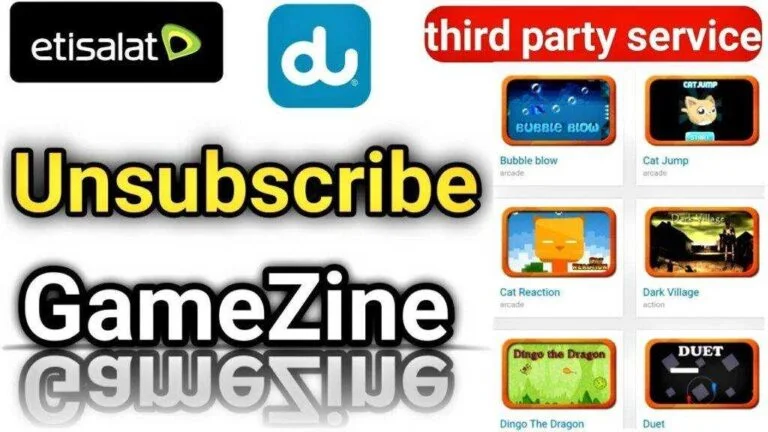 How To Unsubscribe Gamezine In UAE For Etisalat and DU Subscribers