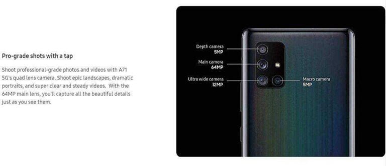 Samsung Galaxy A71 5G Camera