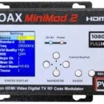VECOAX MINIMOD-2 HDMI TO COAX MODULATOR to distribute your hdmi video sources to all TVs as HD Channels over existing tv coax cables