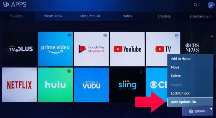 how to update app on samsung smart tv