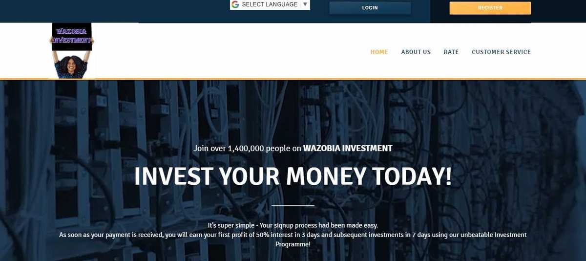 wazobia investment dashboard login