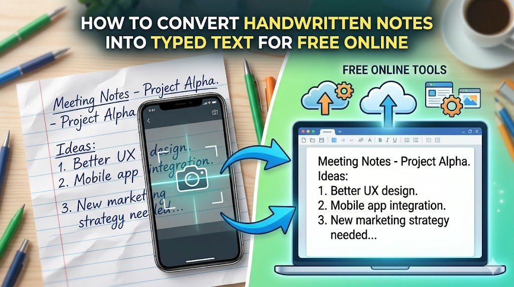 How to Convert a Photo of Handwritten Notes Into Typed Text for Free Online